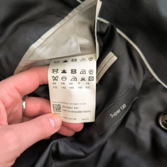 Hugo Boss Vintage Style Wool Pinstriped Al Capone Chicago Retro Blazer 42L - Picture 9 of 11